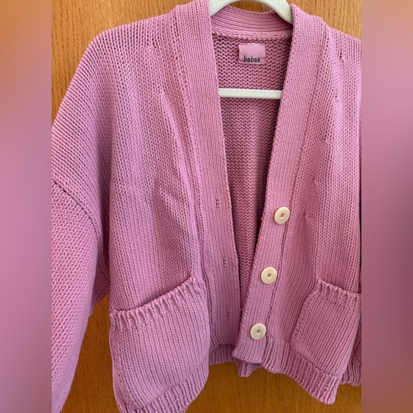 Babaa Sweaters - Babaa Pink Cardigan Sweater